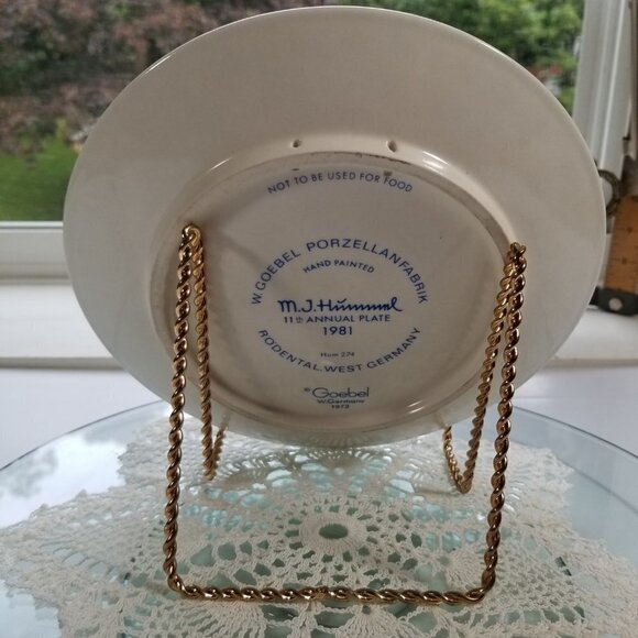 Hummel Goebel Plate Vintage 1981 11th Annual Hum 274 Hand Painted W. Germany - Picture 6 of 9